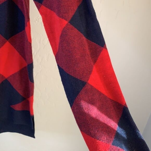 Crown & Ivy black and red checkerboard pattern long sleeve crewneck sweater - Picture 2 of 8